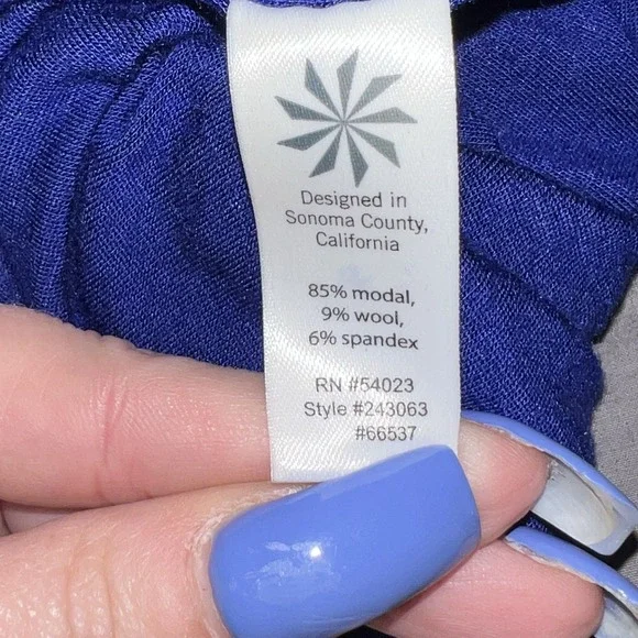 Athleta Womens Dress Small Blue‎ Stretch Solstice Casual Cowl Neck Long Sleeves - Picture 8 of 11